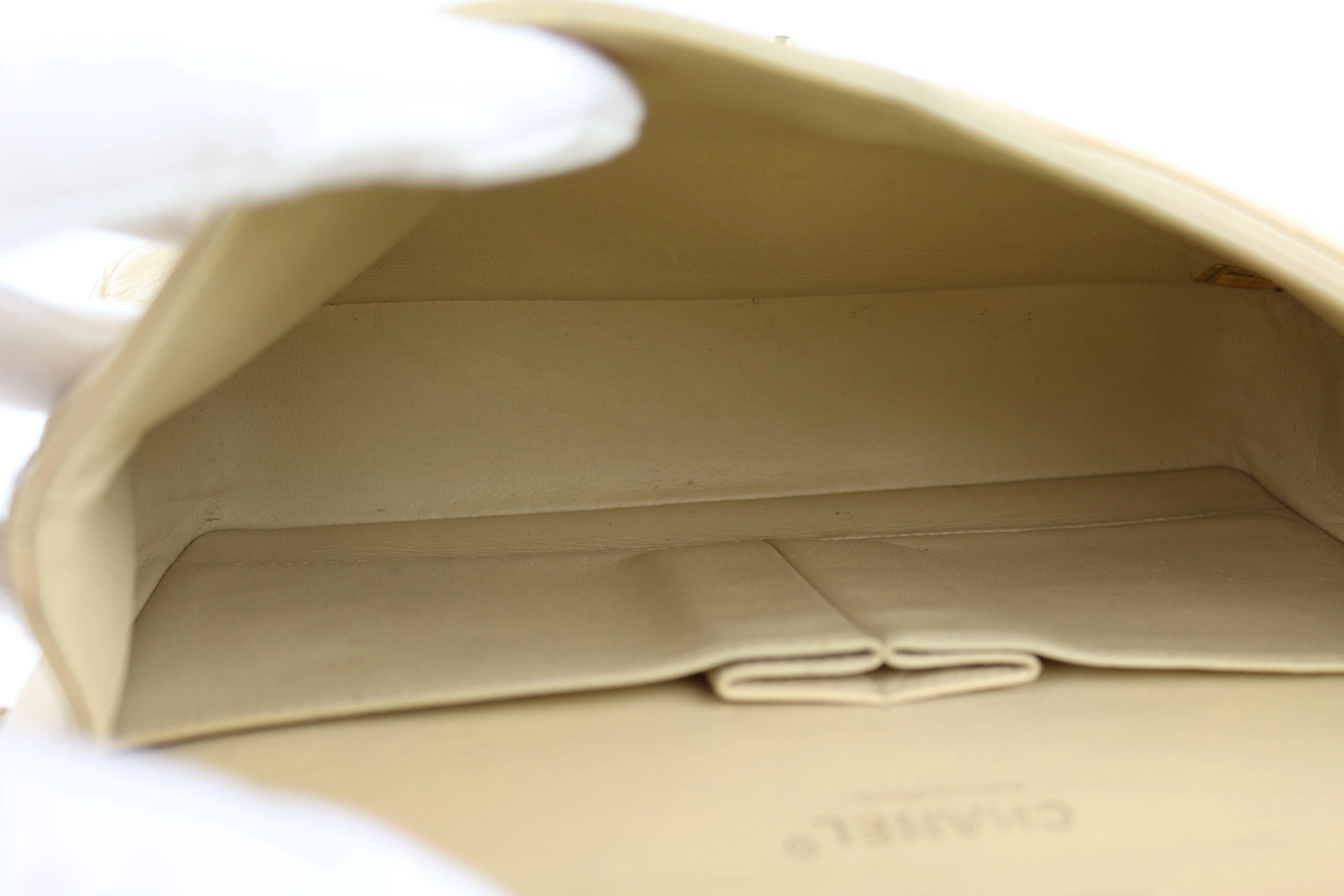 Beige Caviar Medium Classic Flap