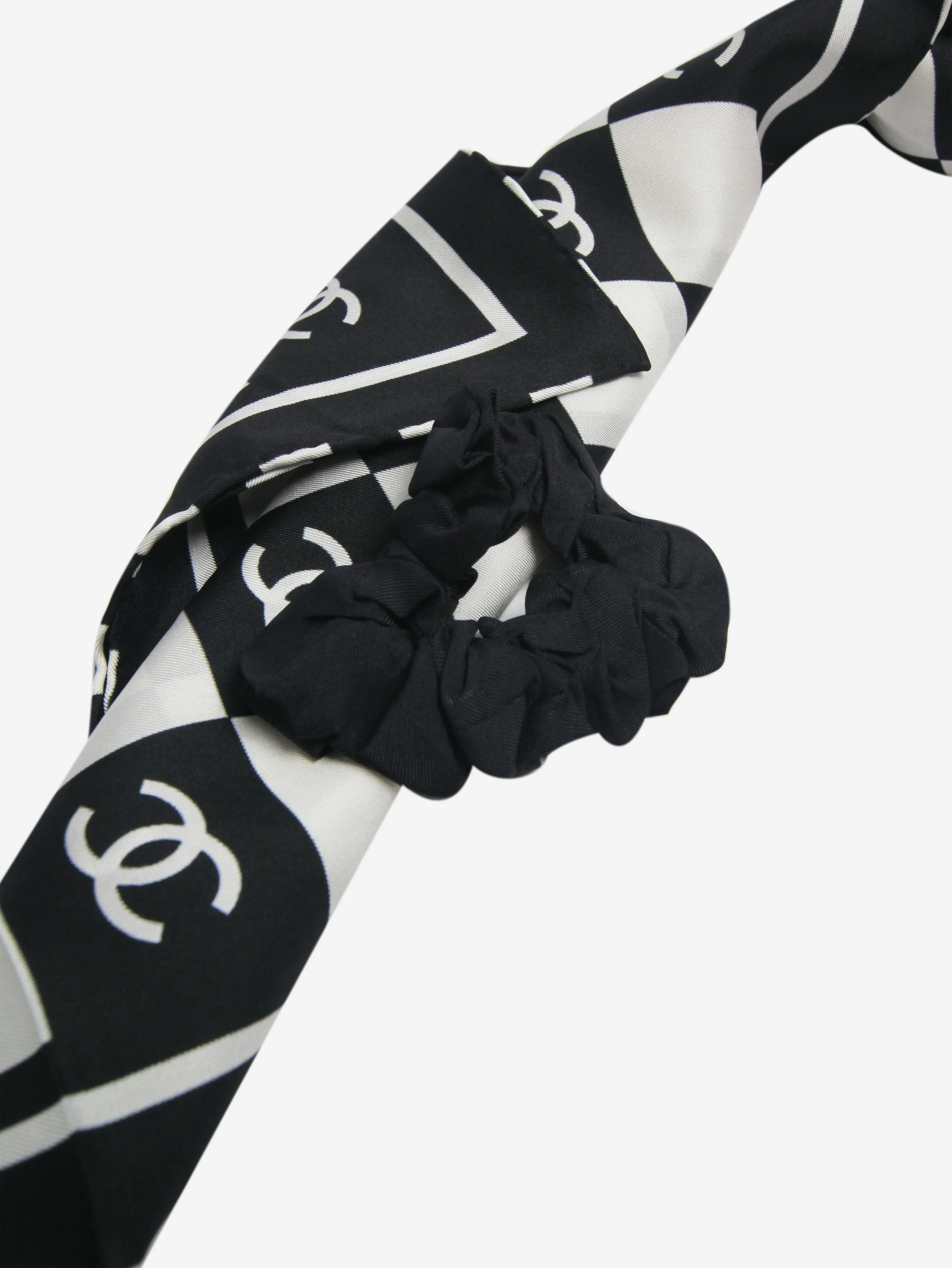 Black checked silk neck tie