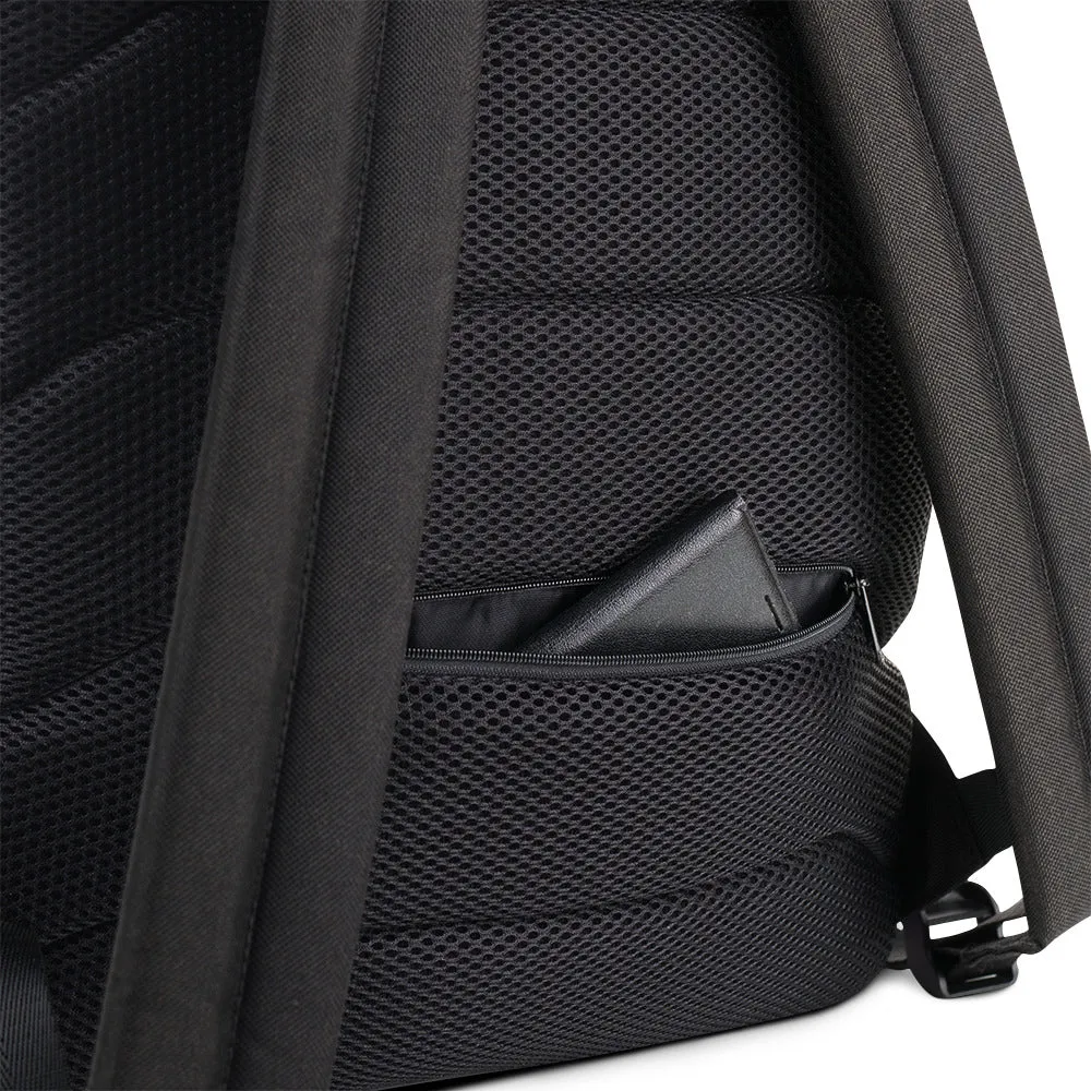 Black Rock Star Backpack, Star Pattern Premium Med. Size Laptop Bag - Made in USA/EU