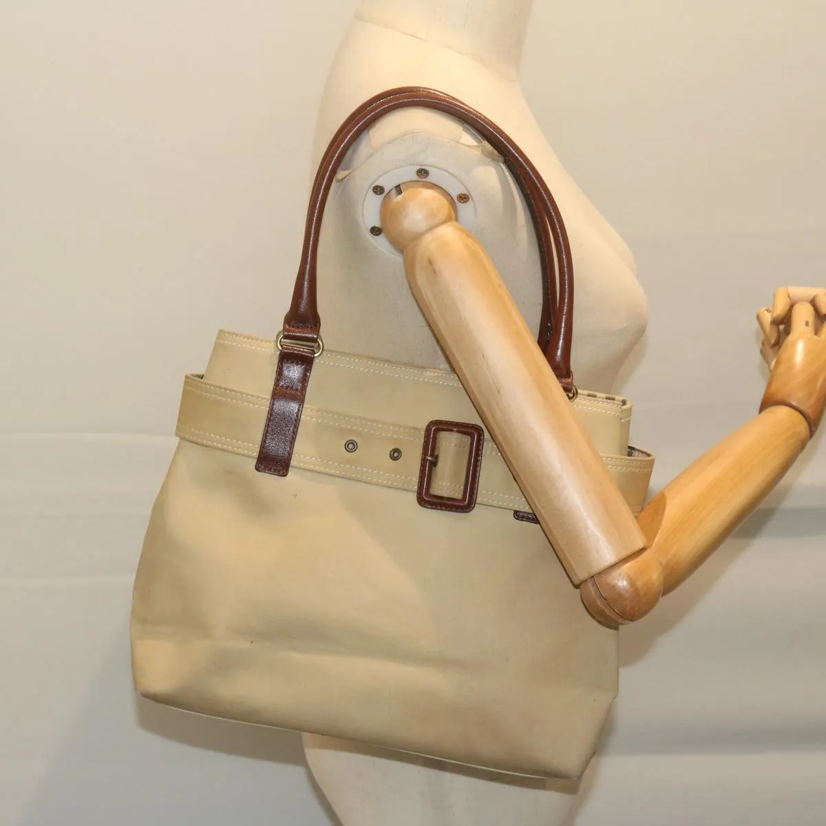 BURBERRY Hand Bag Canvas Beige  yk10080