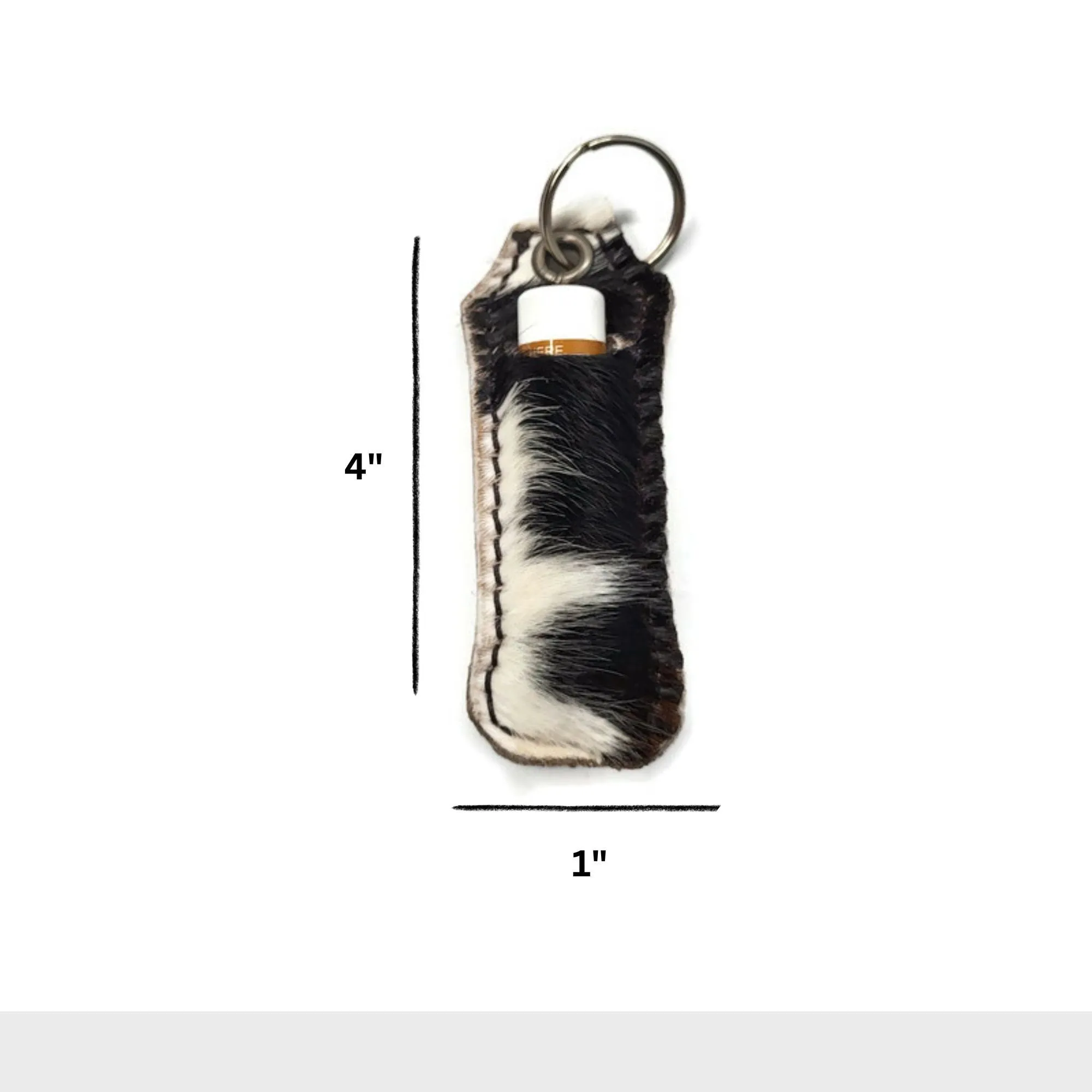 Cowhide Lip Balm Keychain