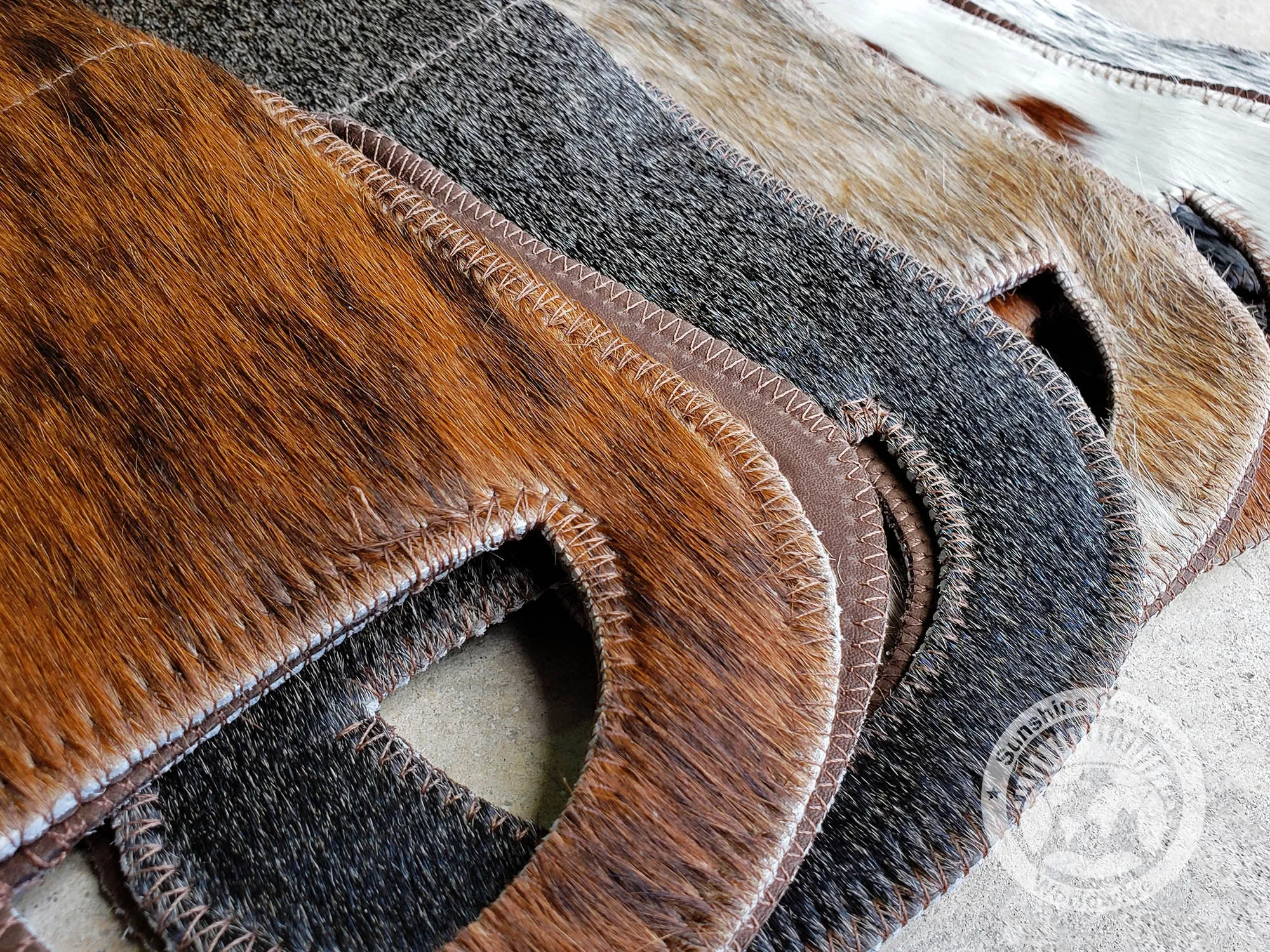 Cowhide Wine Bottle Holder - Greyish
