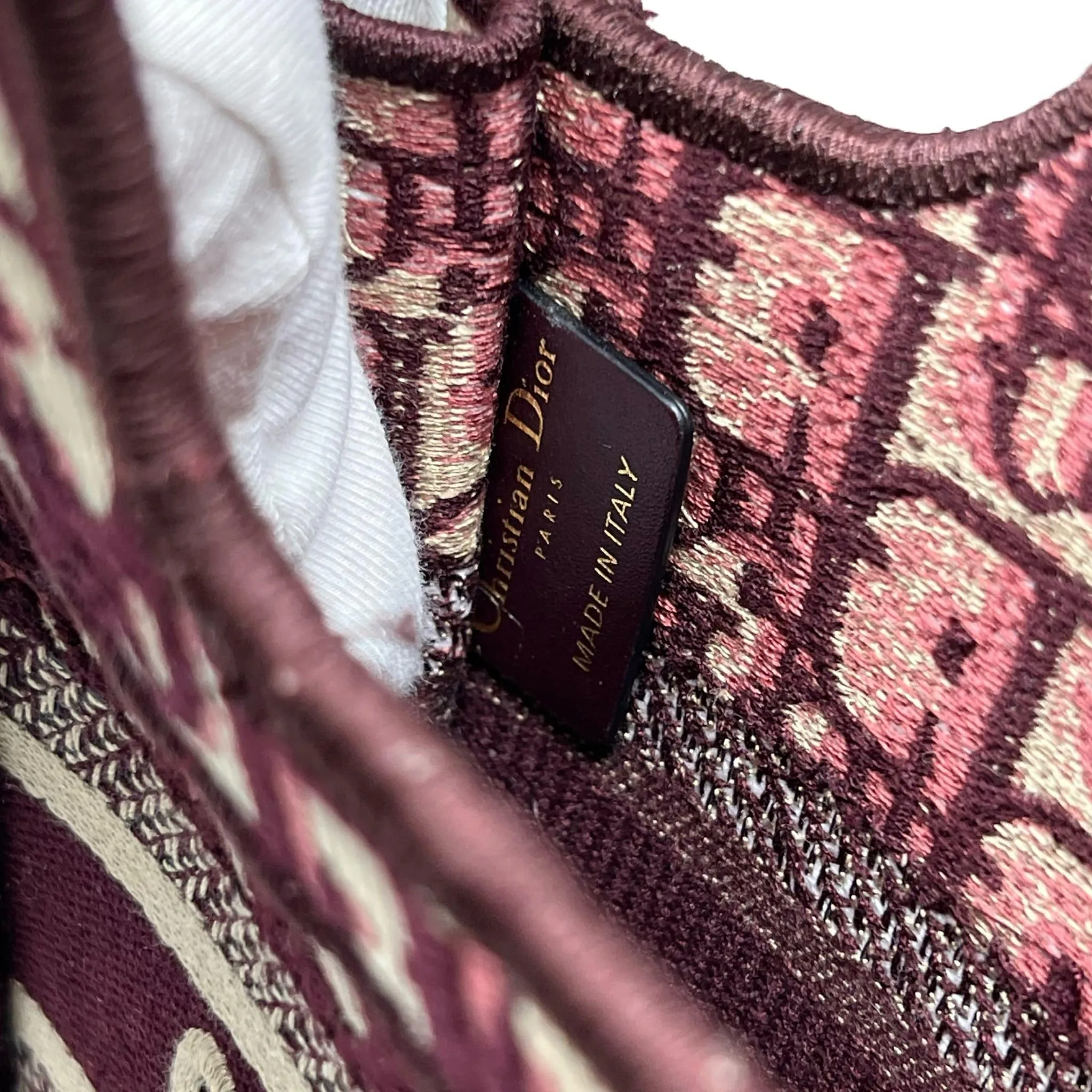 Dior Burgundy Mini Book Tote