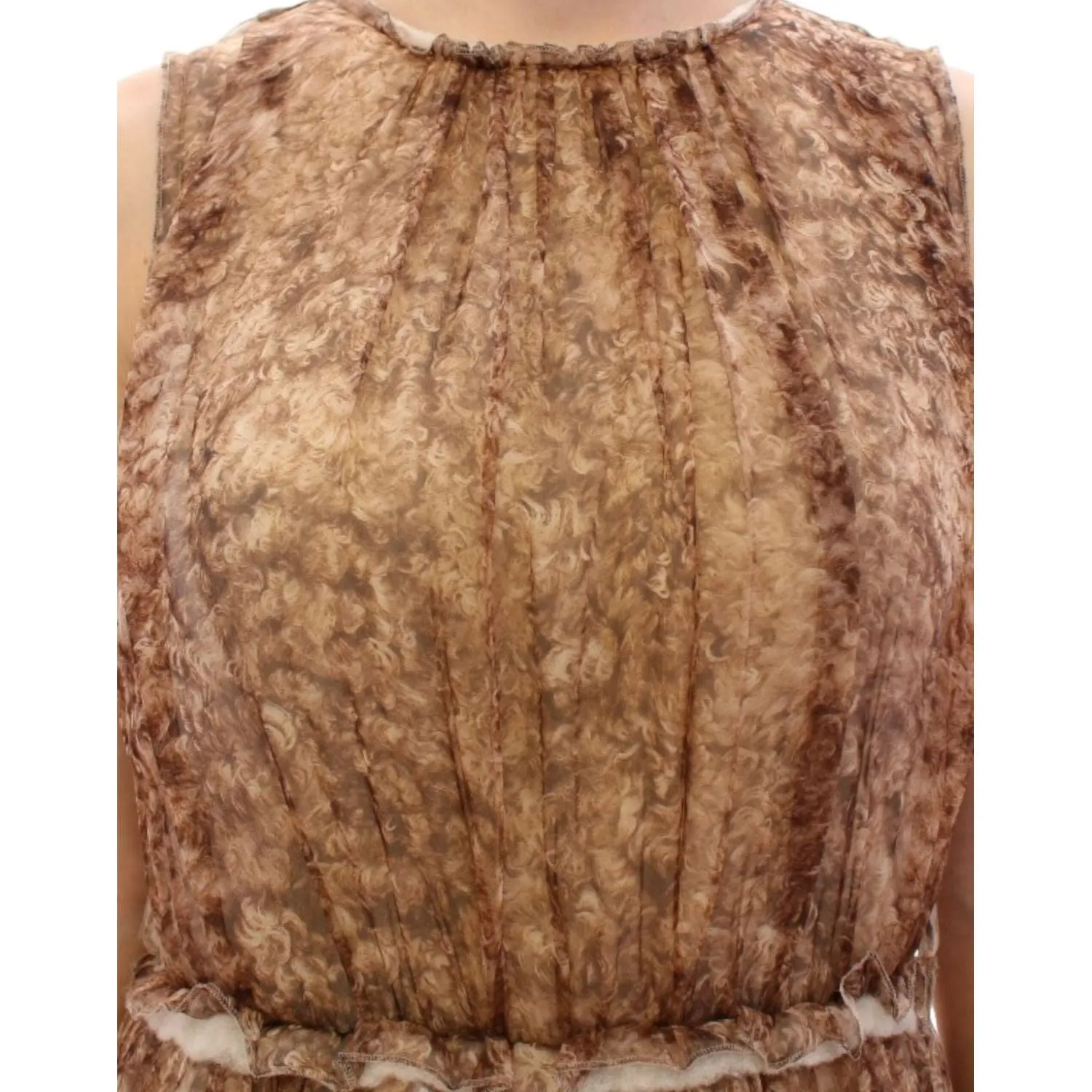 Dolce & Gabbana Elegant Silk Sleeveless Knee-Length Dress