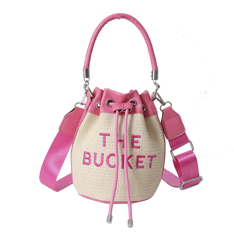 Fashion straw woven bucket bag（AB2117