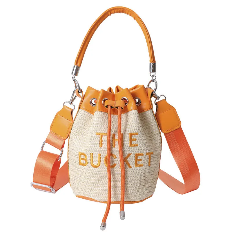 Fashion straw woven bucket bag（AB2117