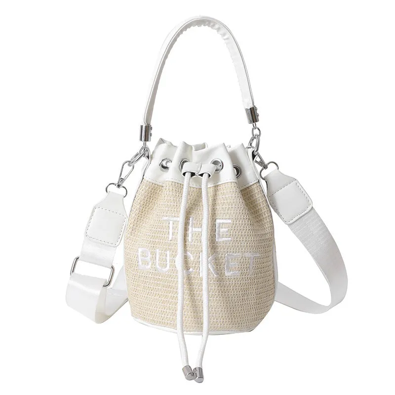 Fashion straw woven bucket bag（AB2117