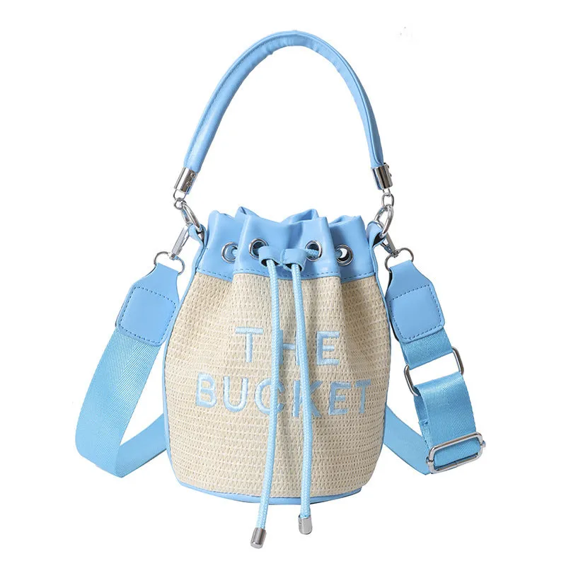 Fashion straw woven bucket bag（AB2117