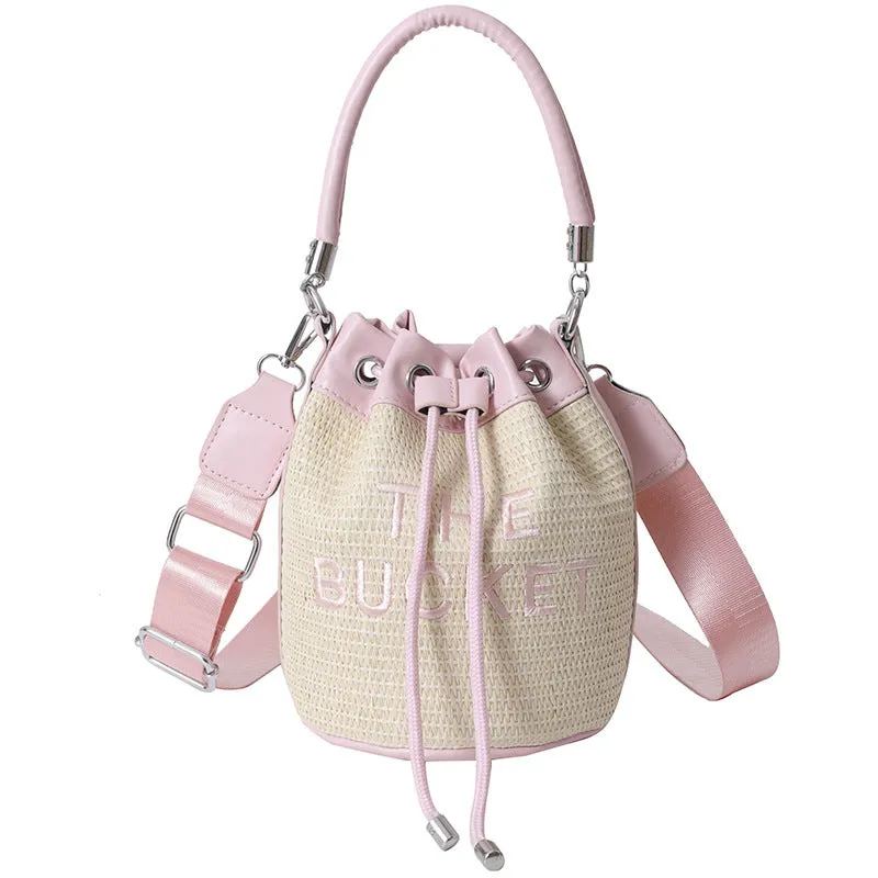 Fashion straw woven bucket bag（AB2117