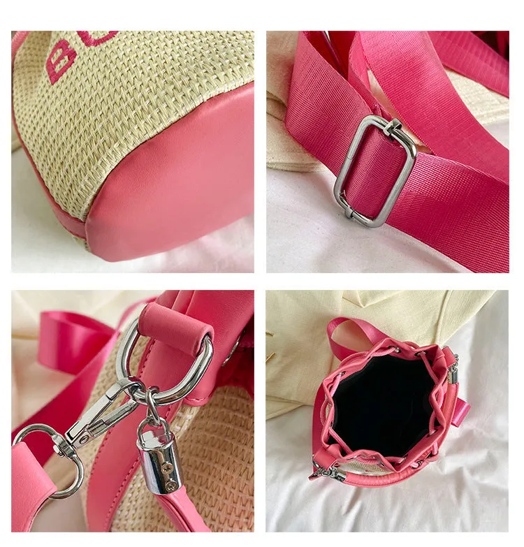 Fashion straw woven bucket bag（AB2117