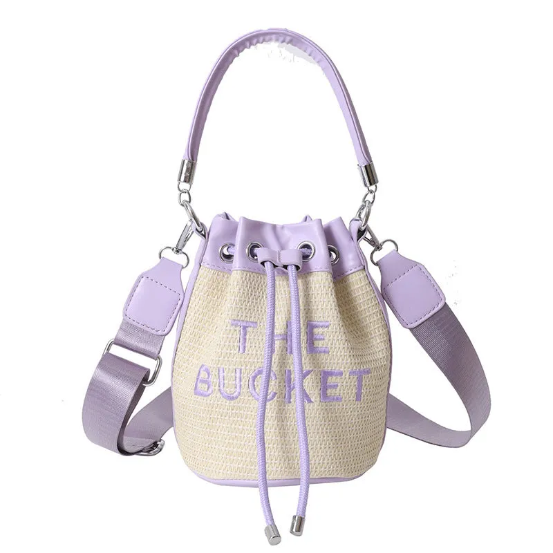 Fashion straw woven bucket bag（AB2117