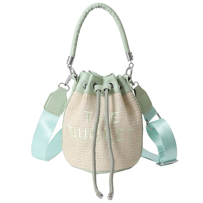 Fashion straw woven bucket bag（AB2117