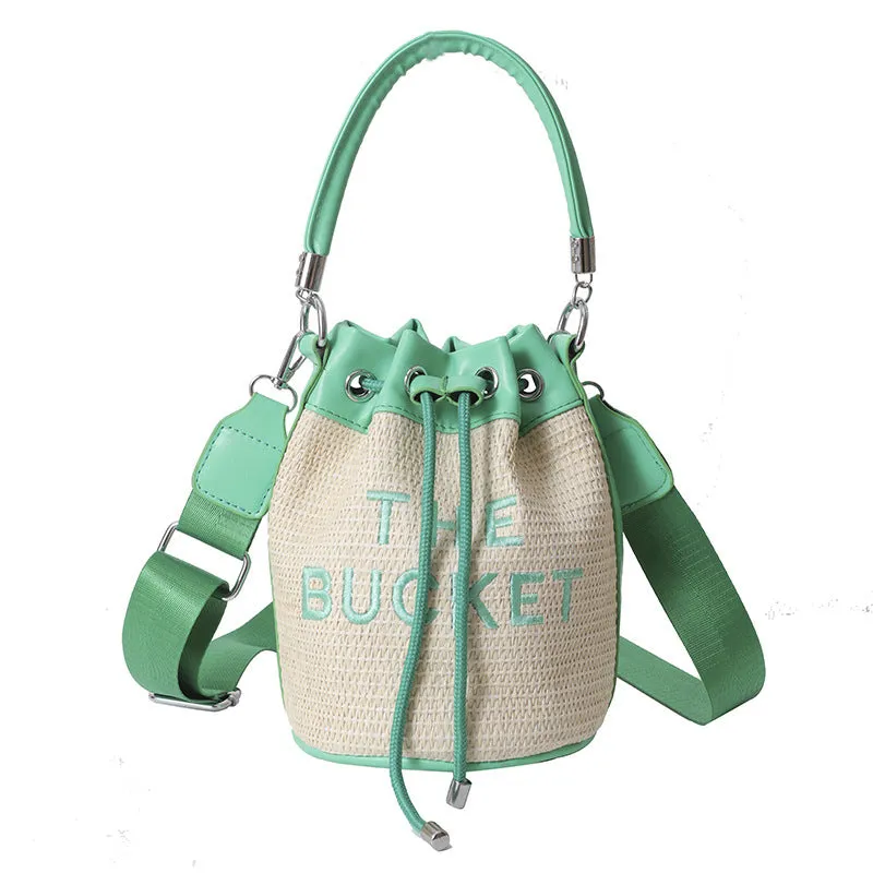 Fashion straw woven bucket bag（AB2117