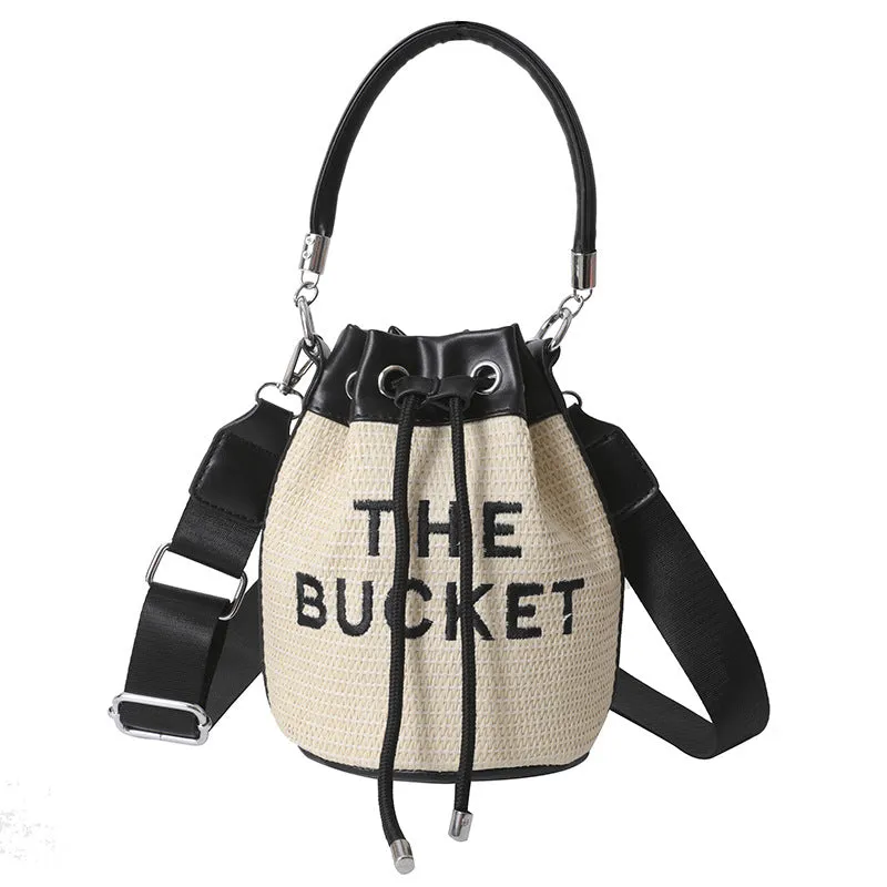 Fashion straw woven bucket bag（AB2117