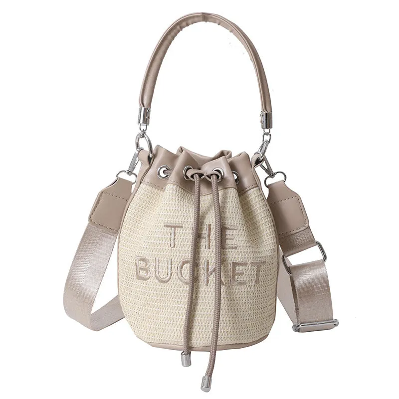 Fashion straw woven bucket bag（AB2117