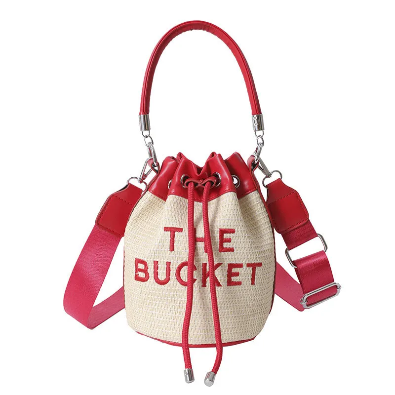 Fashion straw woven bucket bag（AB2117