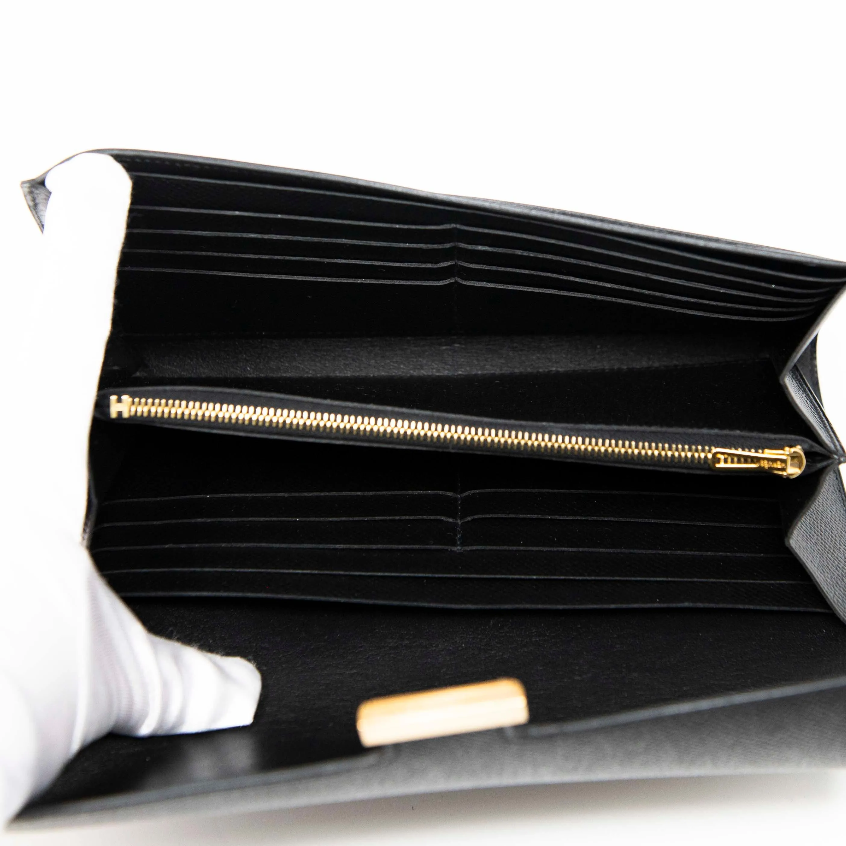 Hermes Noir Epsom Long Constance Wallet