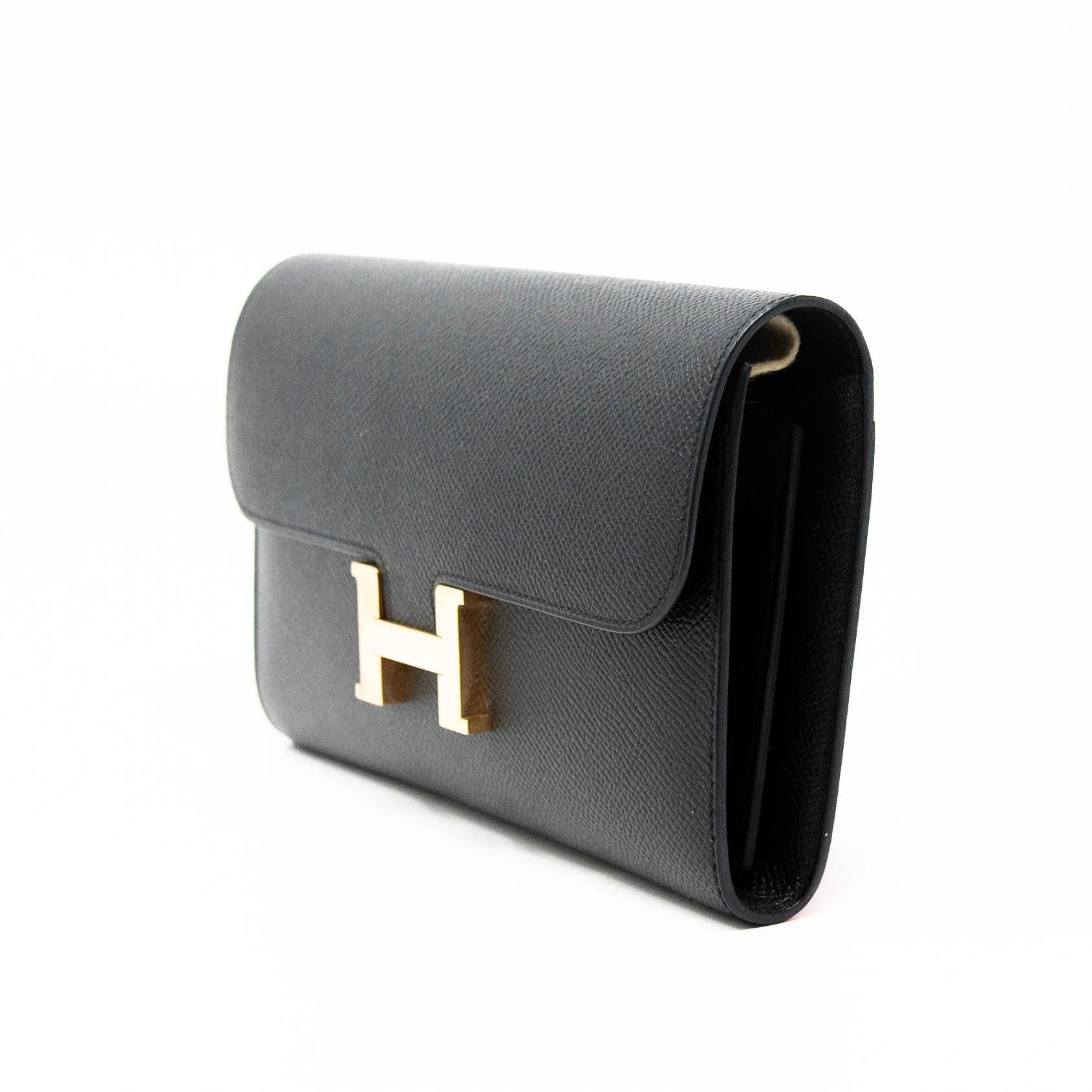 Hermes Noir Epsom Long Constance Wallet
