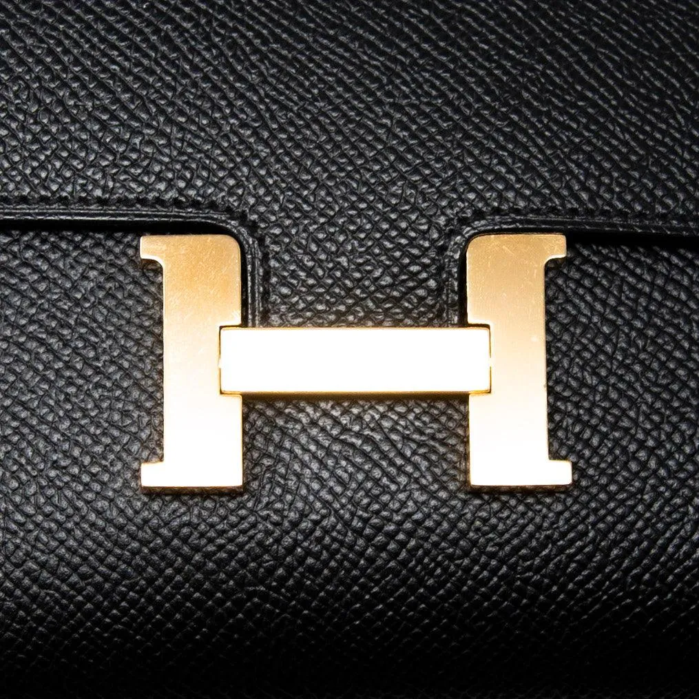 Hermes Noir Epsom Long Constance Wallet