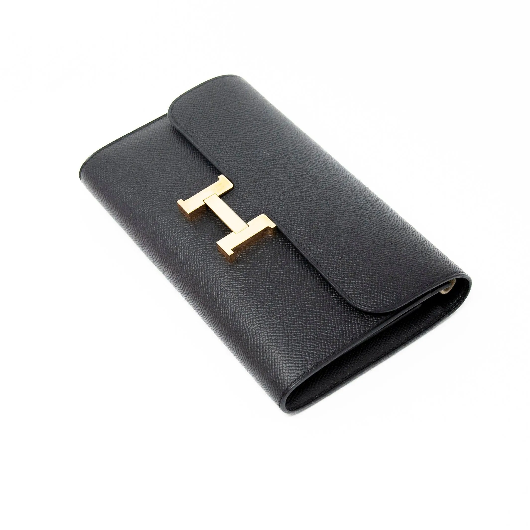 Hermes Noir Epsom Long Constance Wallet