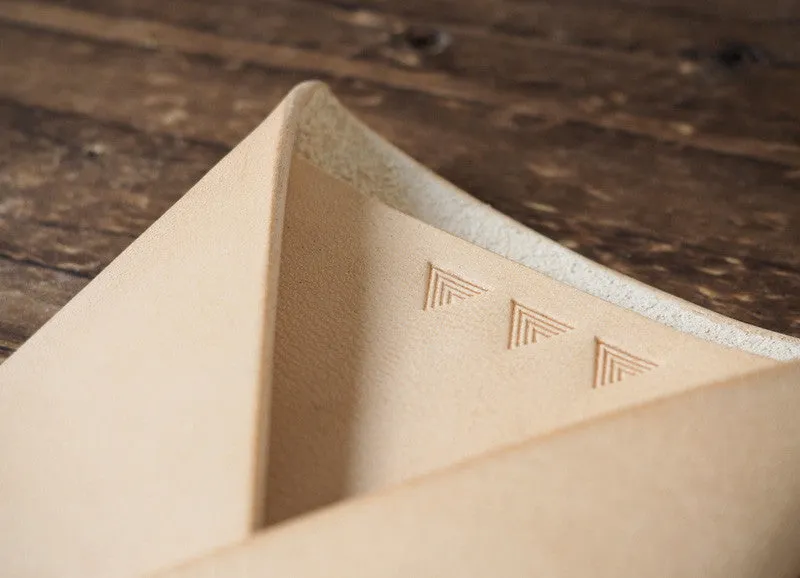 Leather Folded Card Wallet #Natural Nude