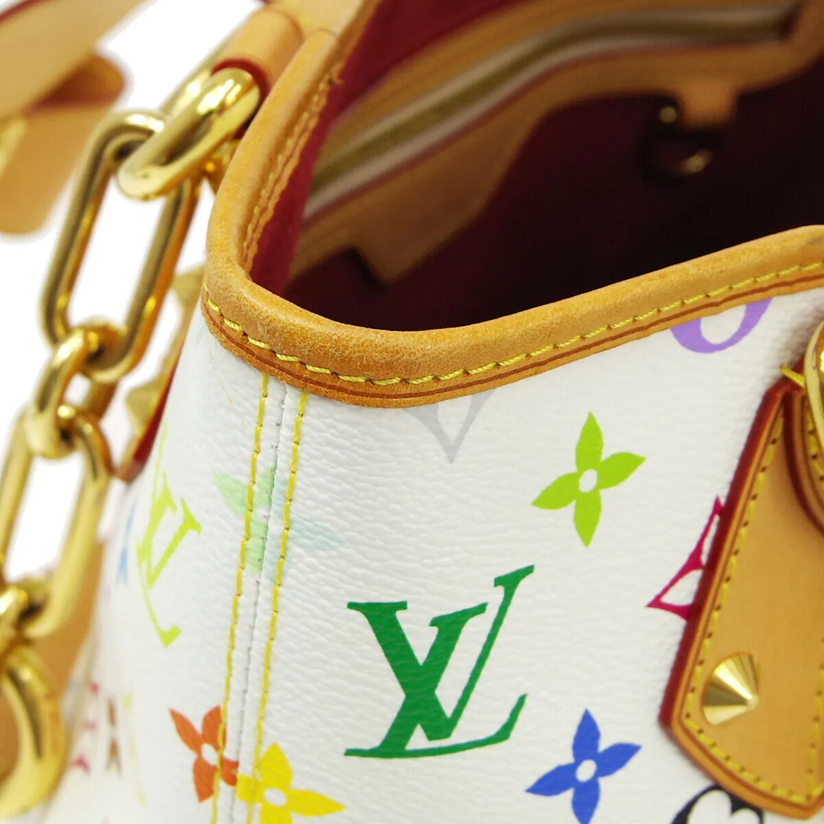 LOUIS VUITTON ANNIE MM CHAIN HAND BAG MONOGRAM MULTI-COLOR M40307 91422