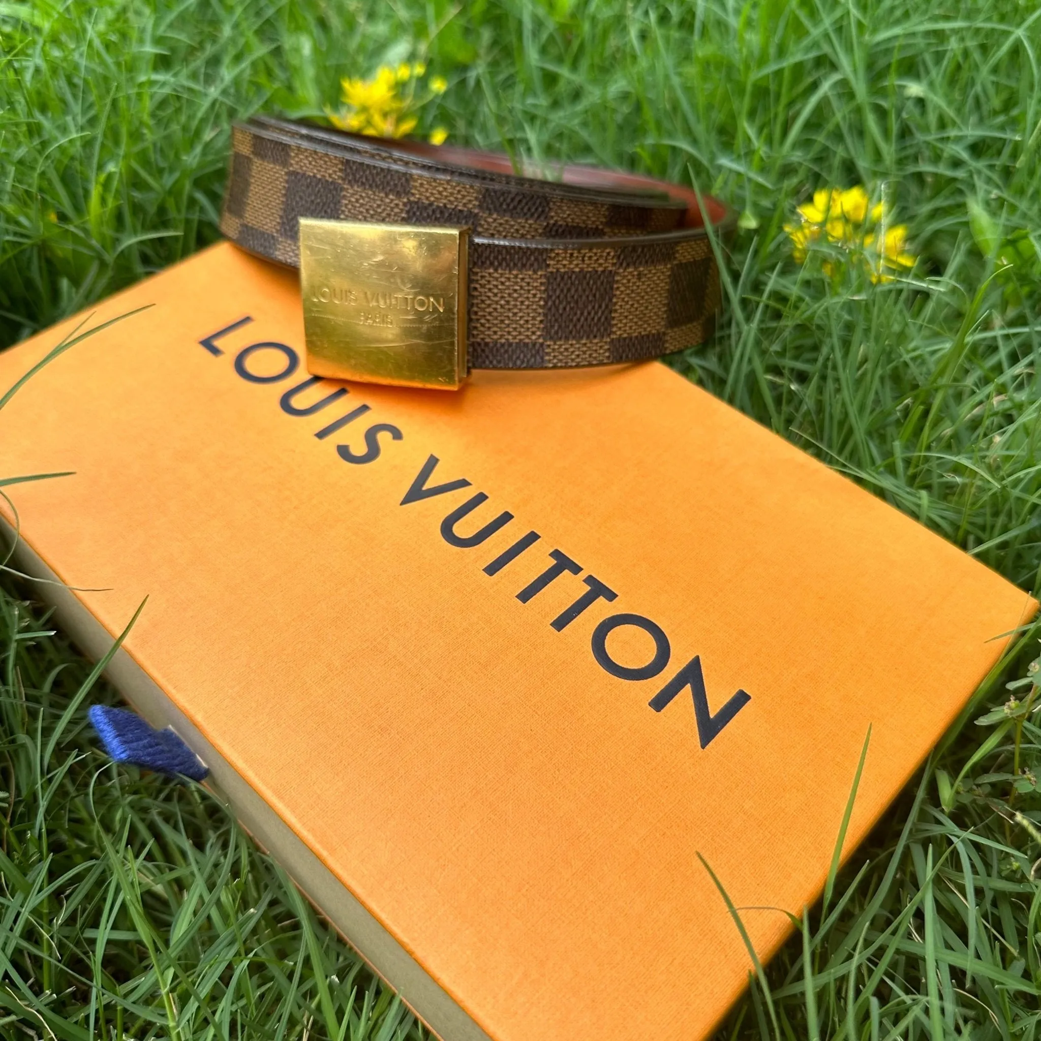 LOUIS VUITTON Damier Ebene Belt