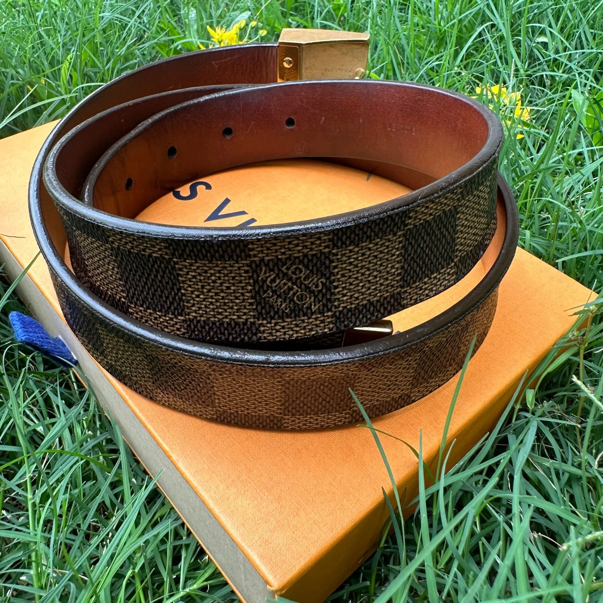 LOUIS VUITTON Damier Ebene Belt