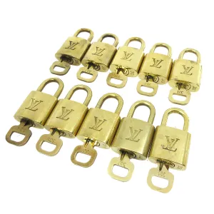 LOUIS VUITTON Padlock & Key Bag Accessories Charm 10 Piece Set Gold 30615