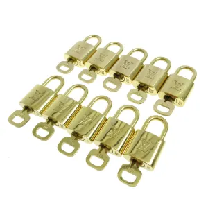 LOUIS VUITTON Padlock & Key Bag Accessories Charm 10 Piece Set Gold 33835
