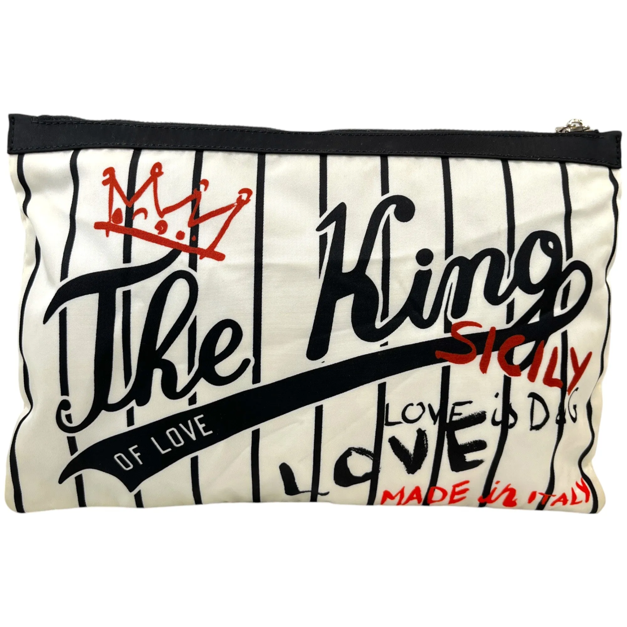 Men's King Of Love Logo Clutch White