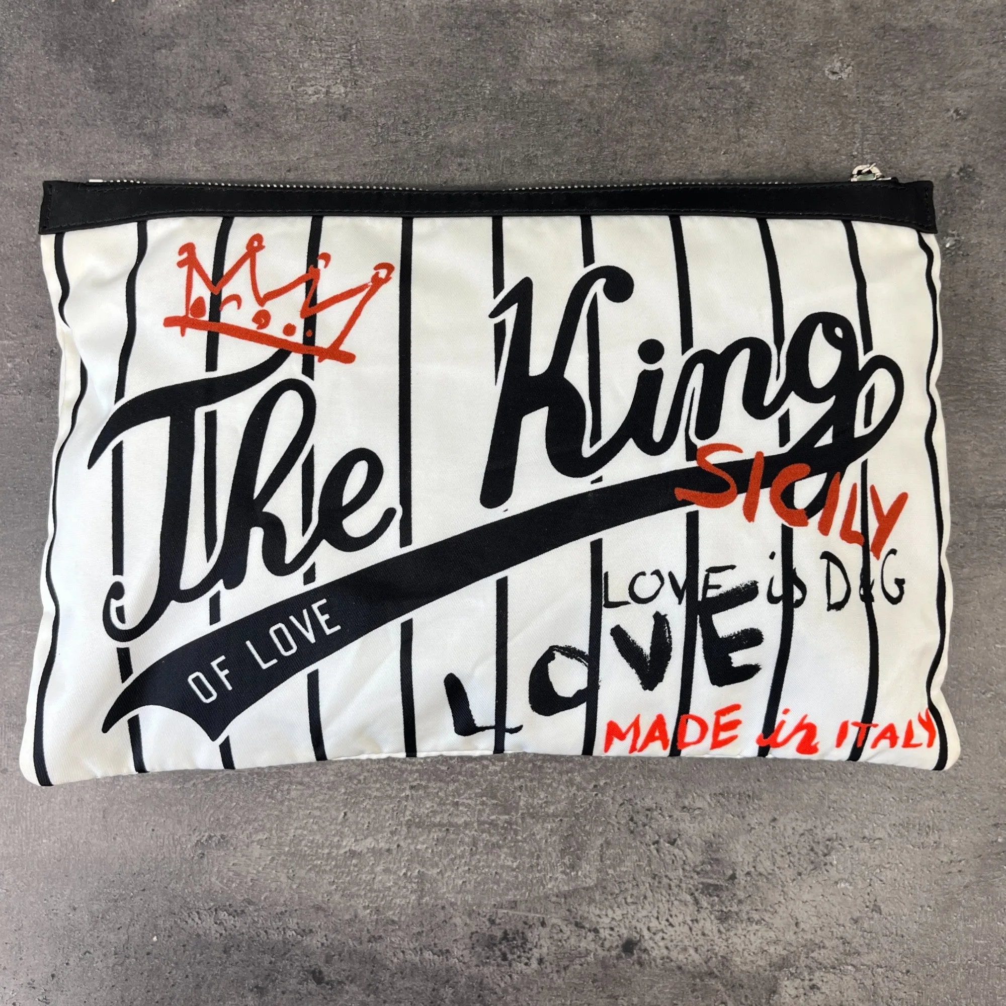 Men's King Of Love Logo Clutch White