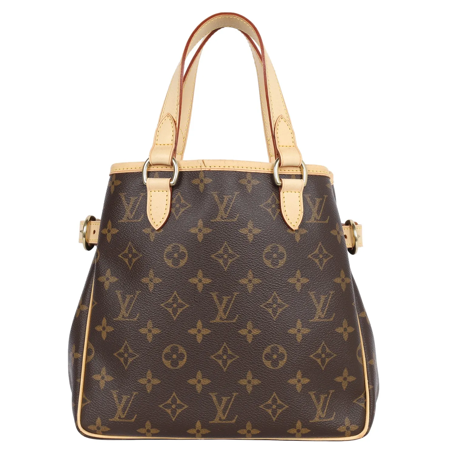 Monogram Canvas Leather Batignolles Satchel Brown (Authentic Pre-Owned)