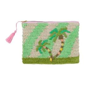 Sage x Clare San Carlos Rafia Clutch