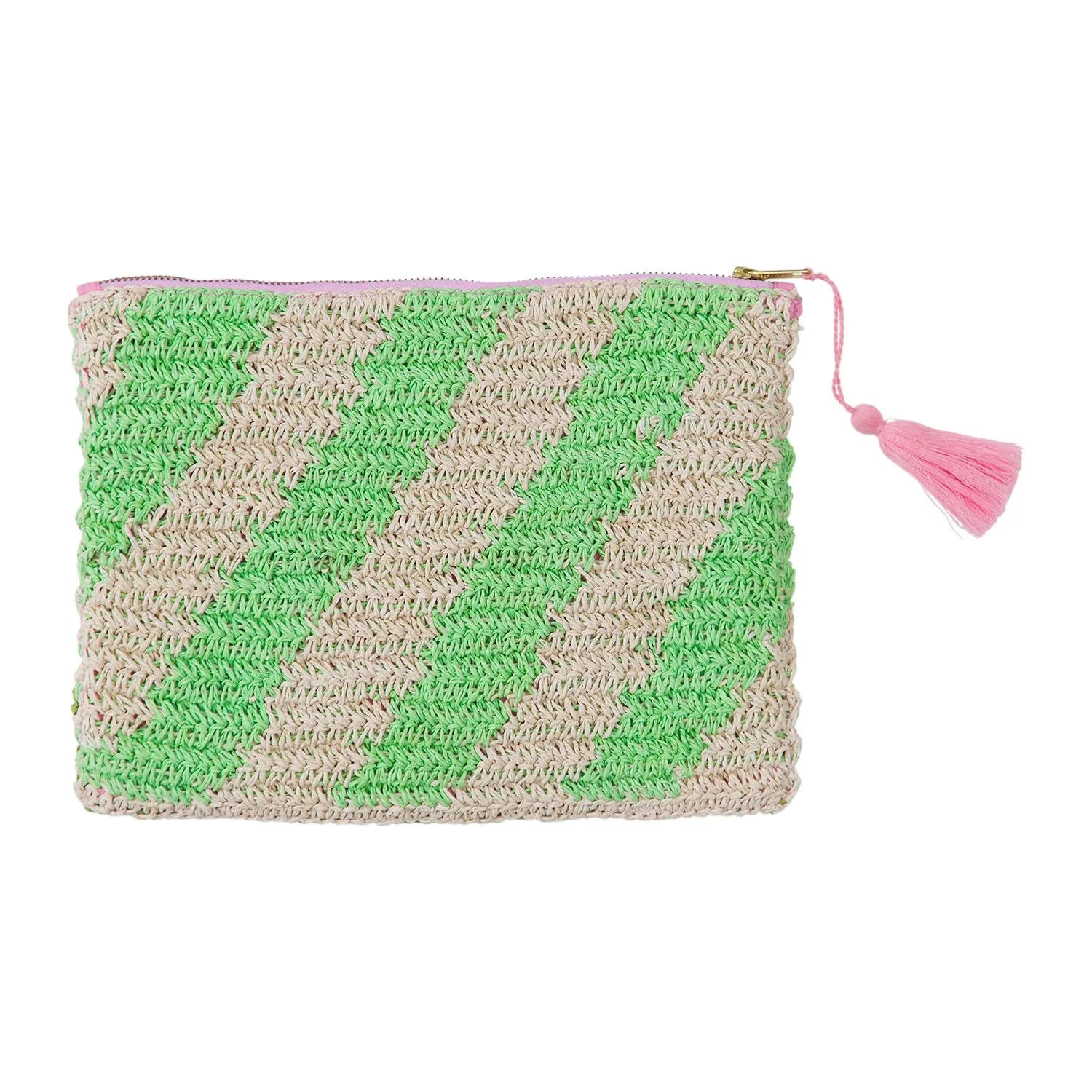 Sage x Clare San Carlos Rafia Clutch