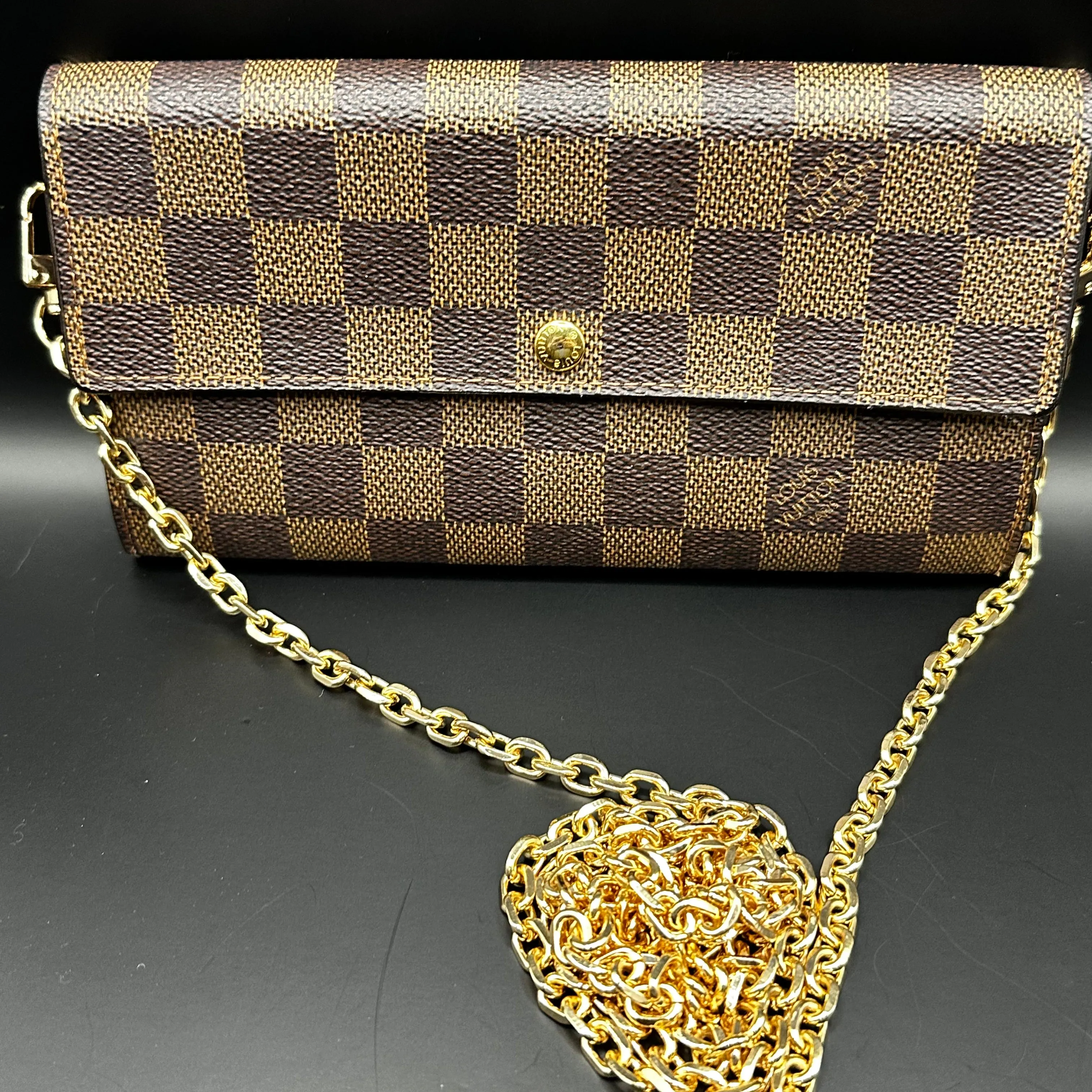 The Junco Wallet on Chain - Vintage LV in Damier Ebene